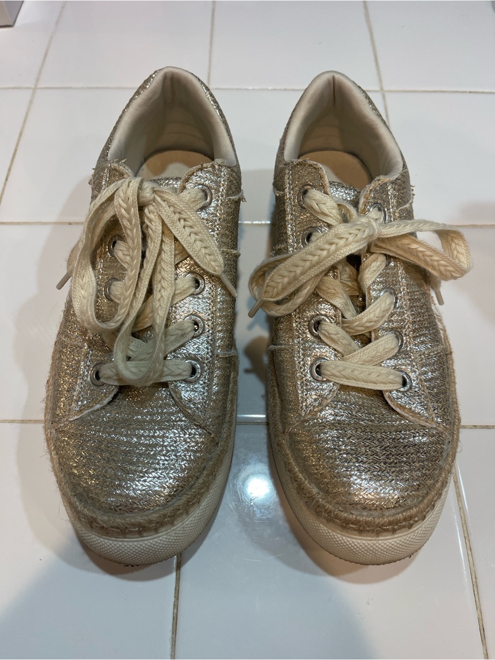 Blowfish Metallic Gold Lace-Up Sneakers